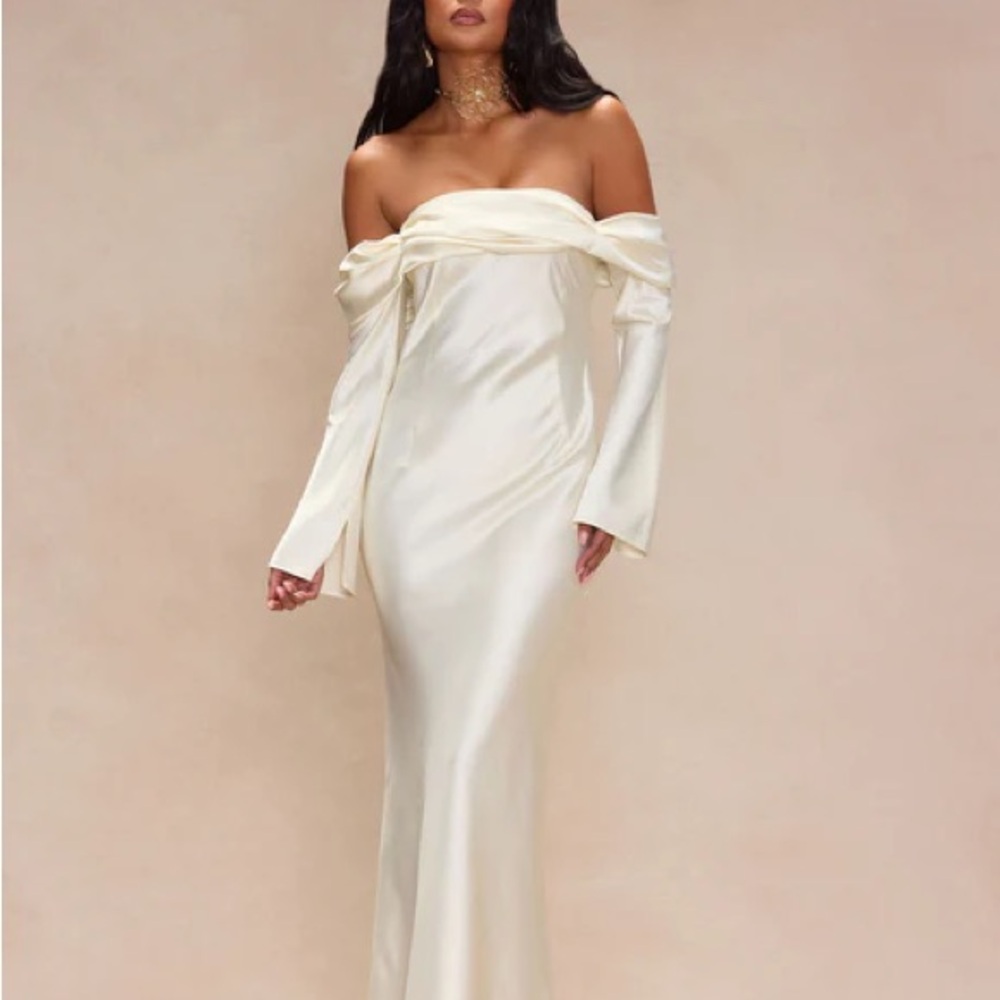Fashion Nova Strapless Cream Dress
